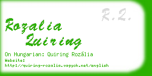 rozalia quiring business card